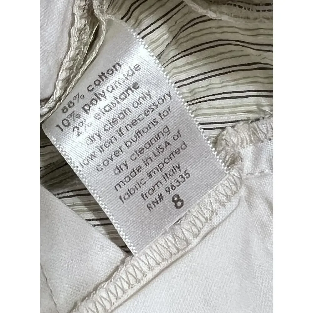 Susan Monaco Women's 8 Trousers Y2K Pinstripe Seersucker Wide Leg Mid Rise Pants